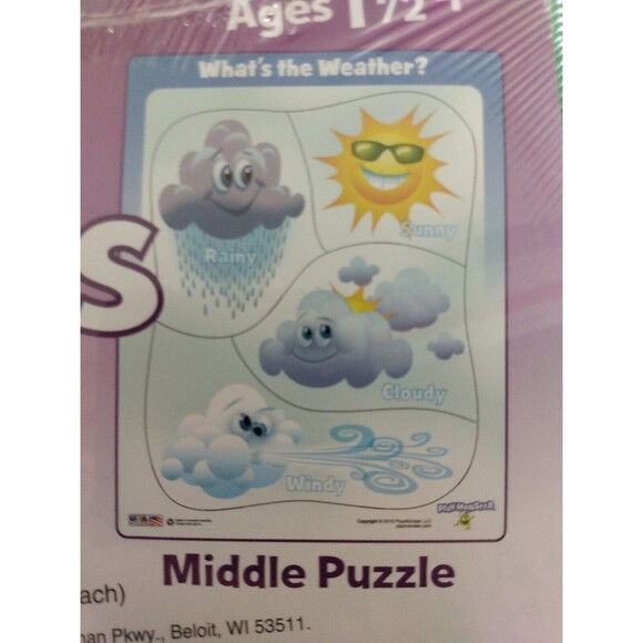 3 Pack Puzzles Dinosaurs Happy Pets Weather for Ages 1 1/2+   4 to 6 Pieces Each - Picture 2 of 12